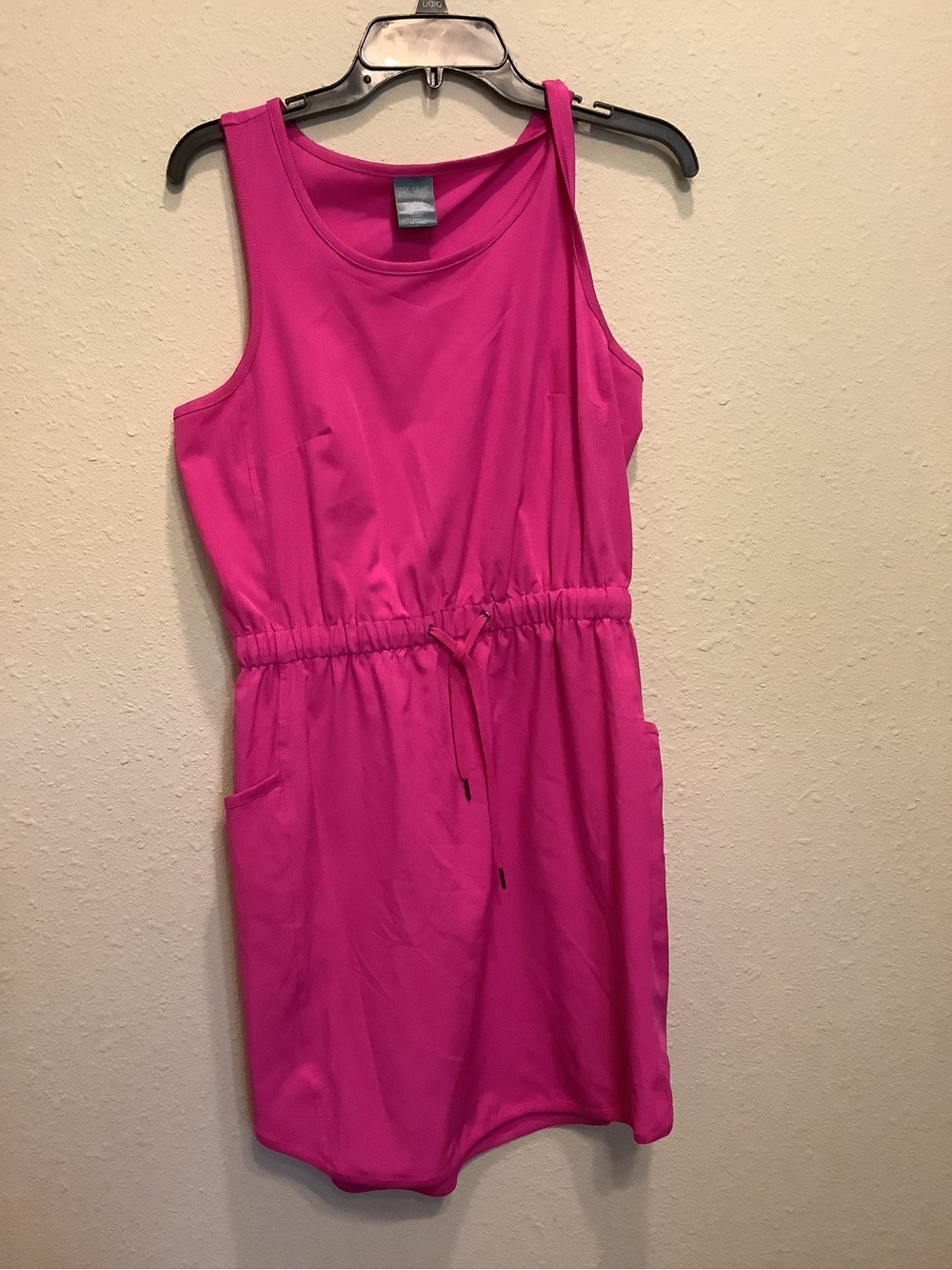 tek gear Bright Pink Sleeveless Midi Drawstring Dress